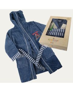 Kinder-Bademantel, Rennwagen, blau
